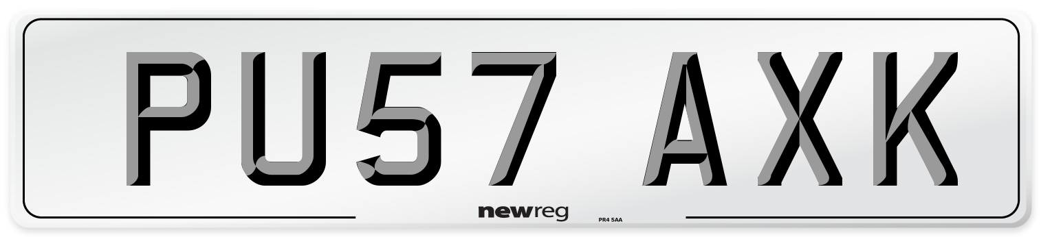 PU57 AXK Number Plate from New Reg